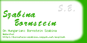 szabina bornstein business card